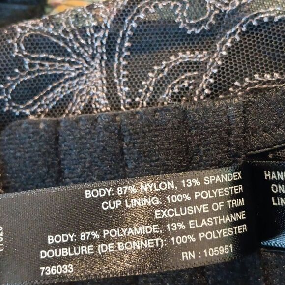 Natori Black Lace Underwire Bra Intimates - Picture 7 of 9